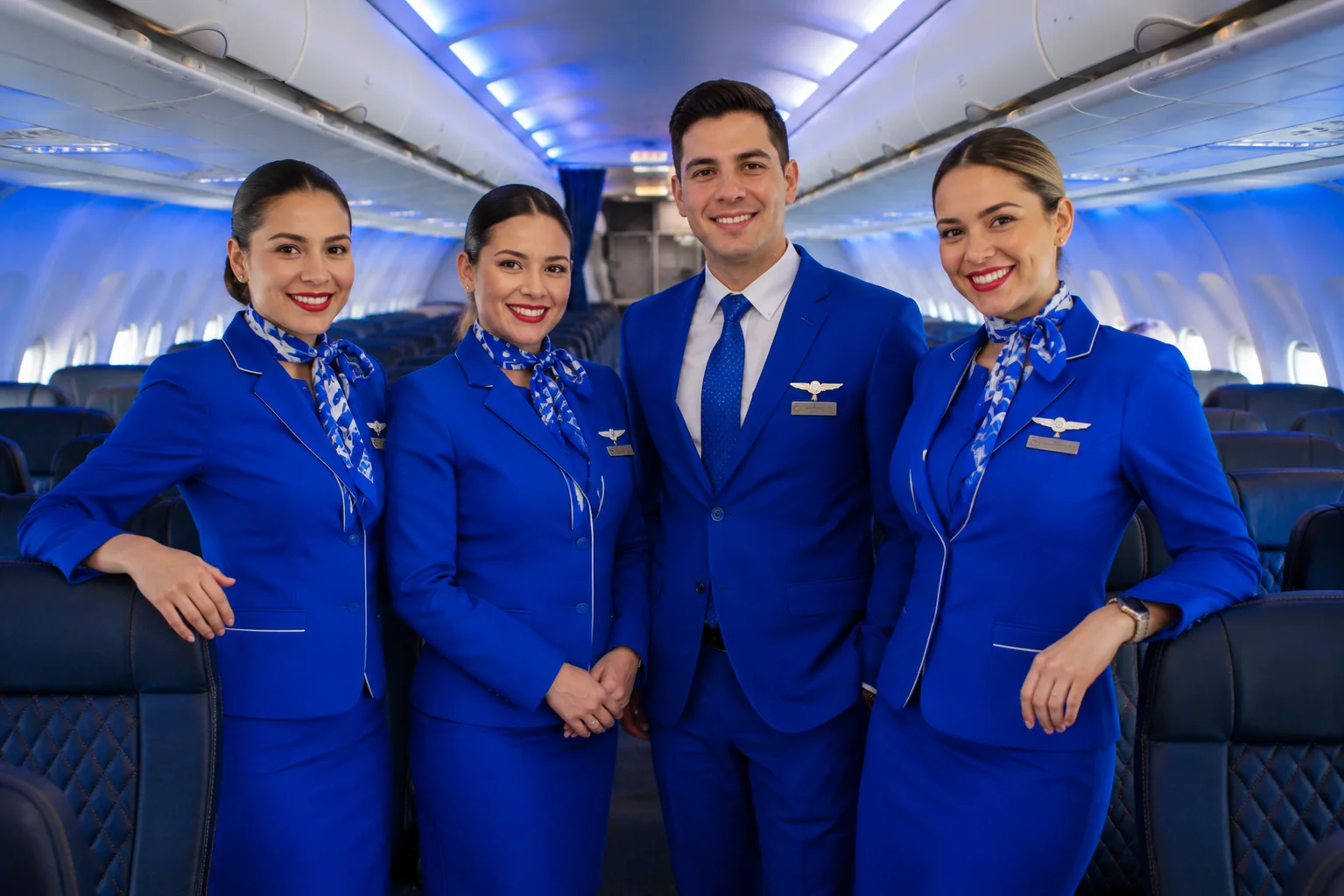 Tripulantes de cabina durante su jornada de vuelo