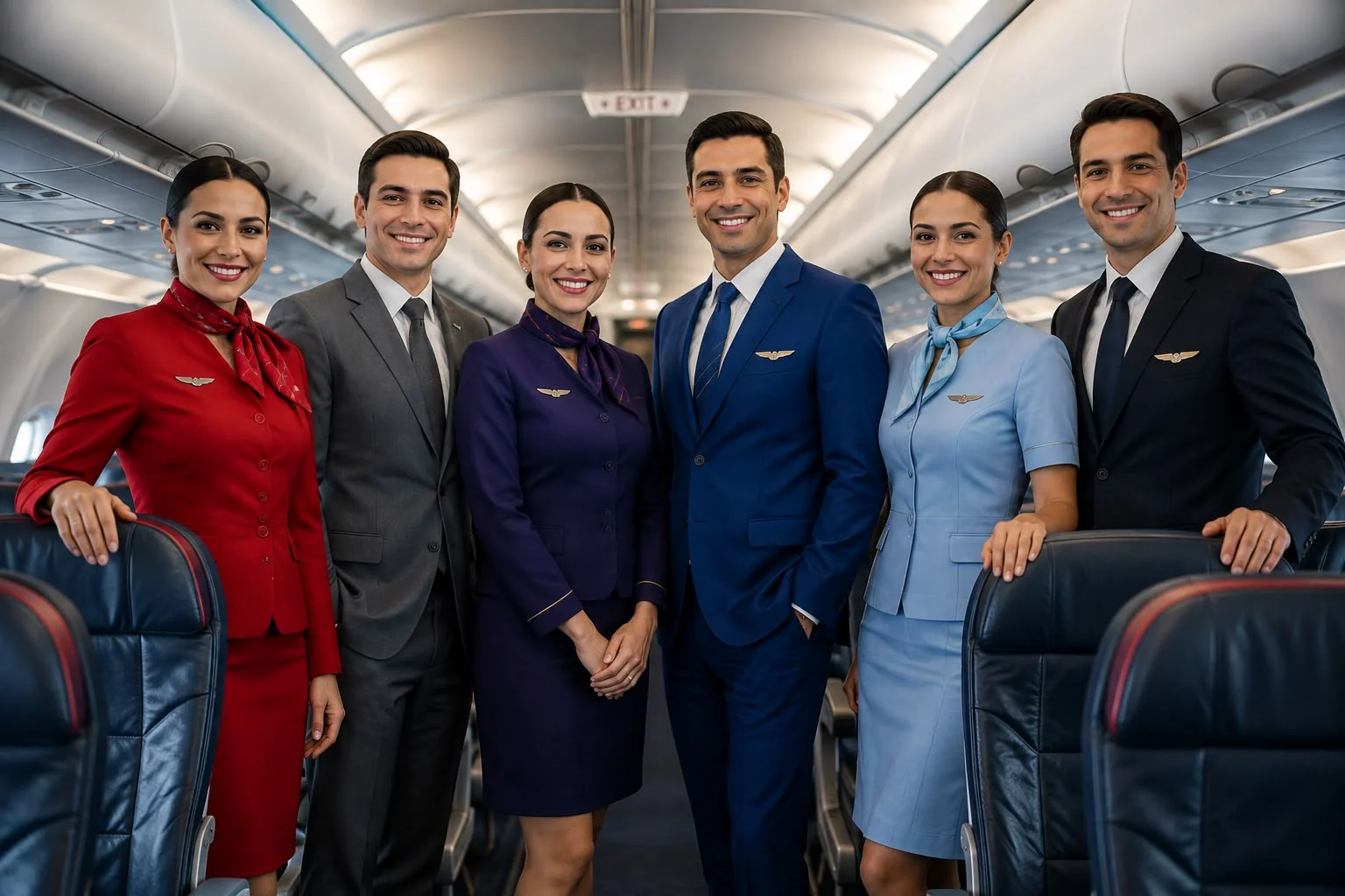 Tripulación afiliada a ACAV a bordo de una aeronave