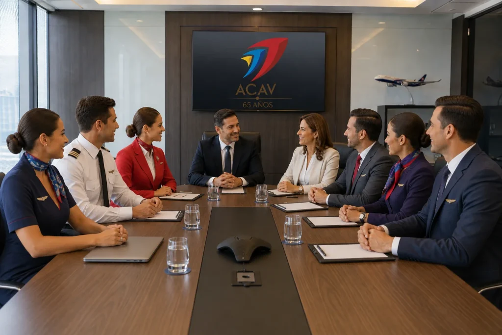 Mesa de negociación colectiva entre ACAV y representantes de aerolínea
