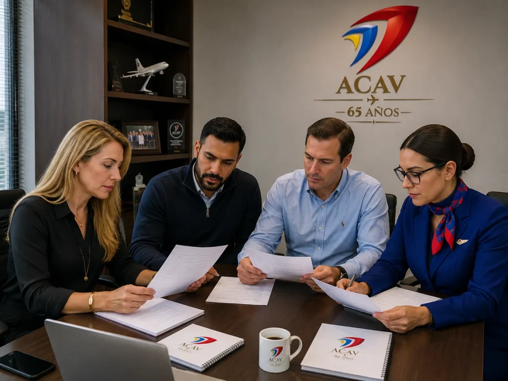 Equipo jurídico de ACAV revisando documentación laboral de un afiliado